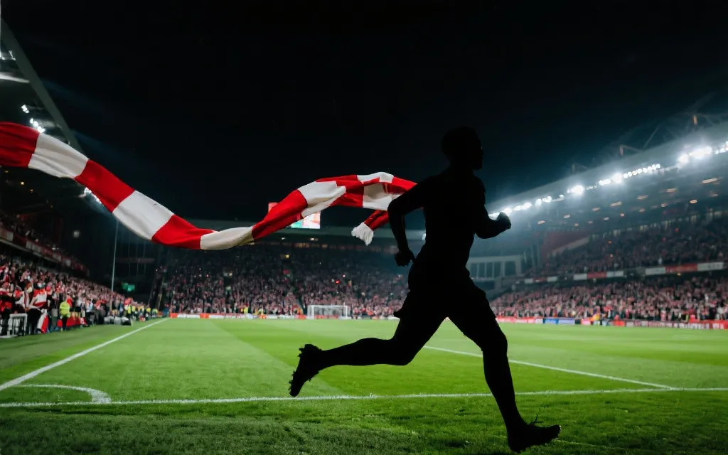 加拿大队在夜色球场奔跑与主场看台声浪的电影感画面